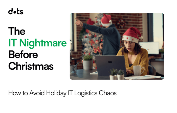 Blog cover with stressed IT team at Christmas